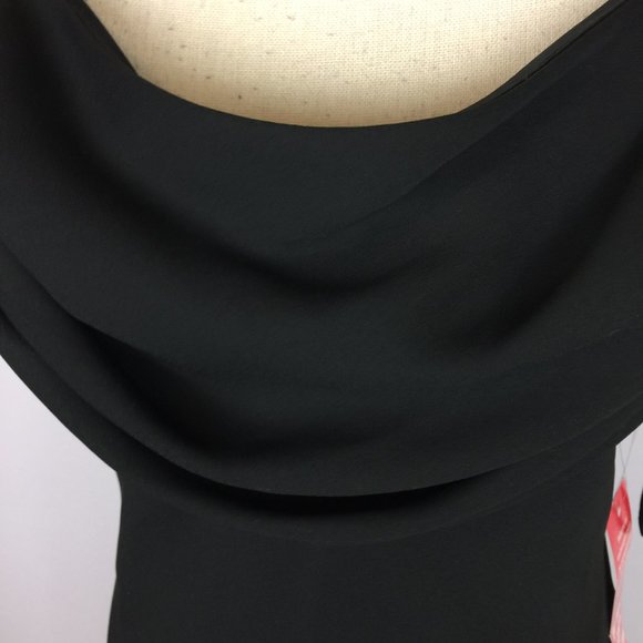 New! Karina Nites Formal Maxi Dress Sz 10 Womans Black Cowl Neck Spaghetti - Picture 13 of 15